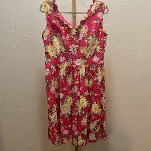 Lindy Bop Daria Pink Floral Swing Dress